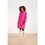 Smashed Lemon 24550 lange roze bouclé jas