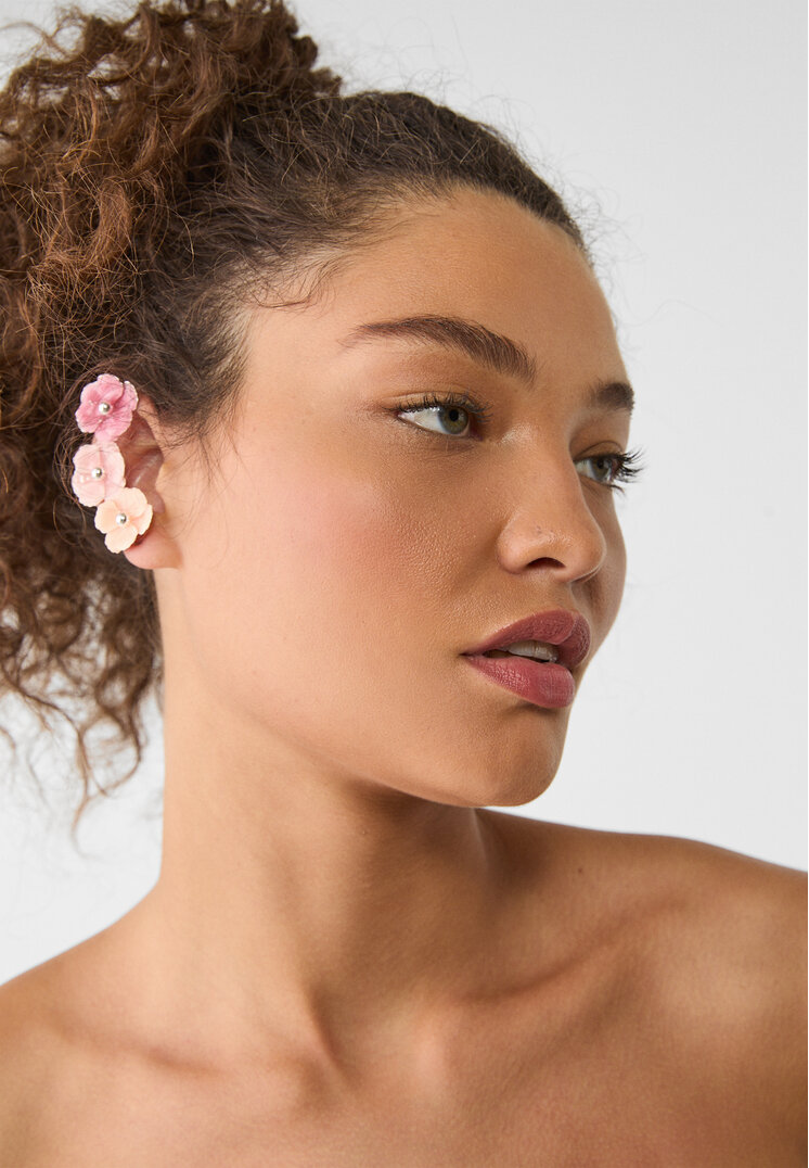 Stradivarius Ear cuff met bloem  Roze OS