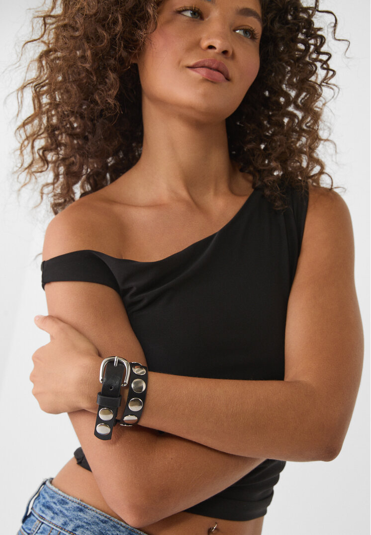 Stradivarius Armband met studs  Zwart OS