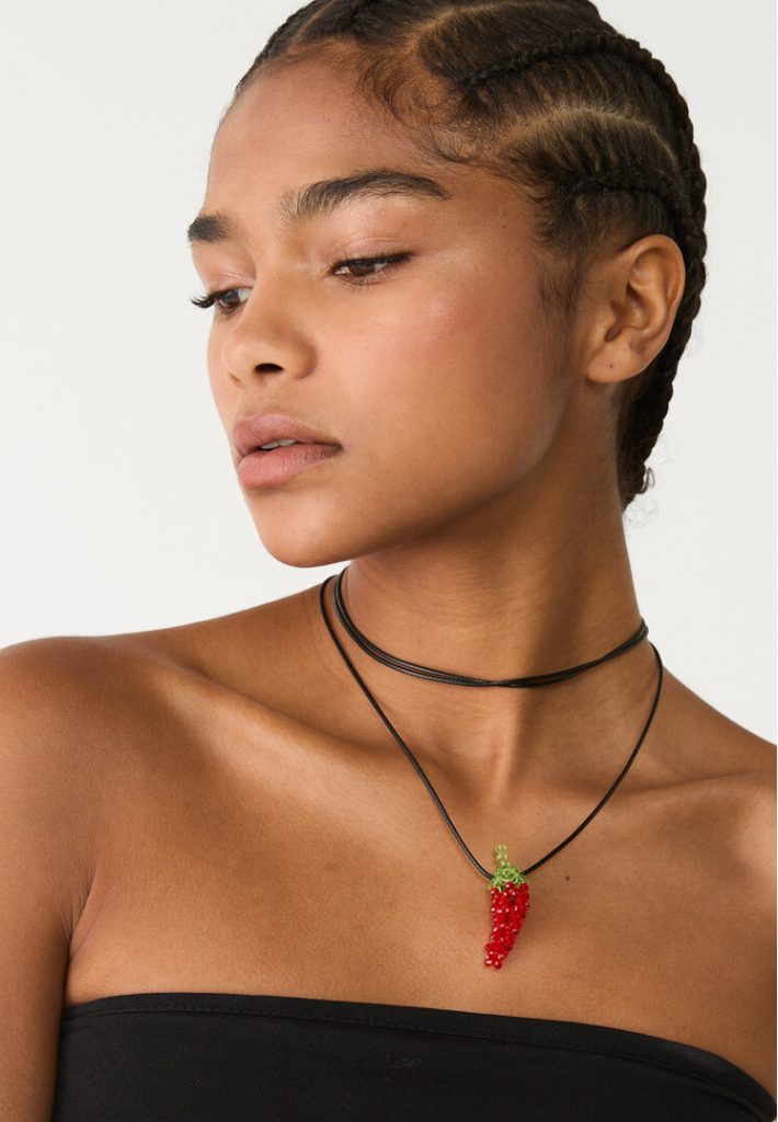 Stradivarius Ketting koord pepper beas  Rood OS