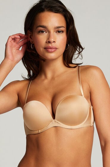 Hunkemöller Voorgevormde strapless maximizer beugel bh Beige