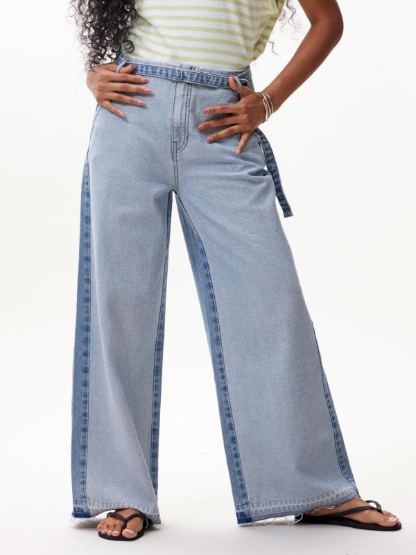 Catwalk Junkie Wide leg jeans met two tone effect