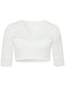 Dirndlblouse V-hals Van Susa wit