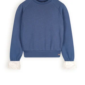 NoBell Meisjes sweater met constrasterende manchetten kaila ensign