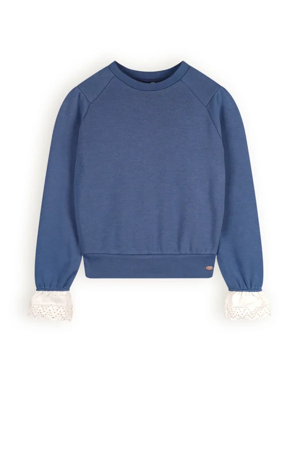 NoBell Meisjes sweater met constrasterende manchetten kaila ensign