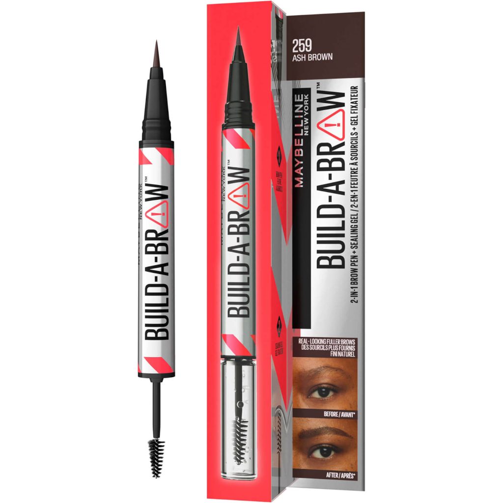 Maybelline Build-A-Brow 2 Easy Steps Eye Brow Pencil and Gel (Various Shades) - Ash Brown