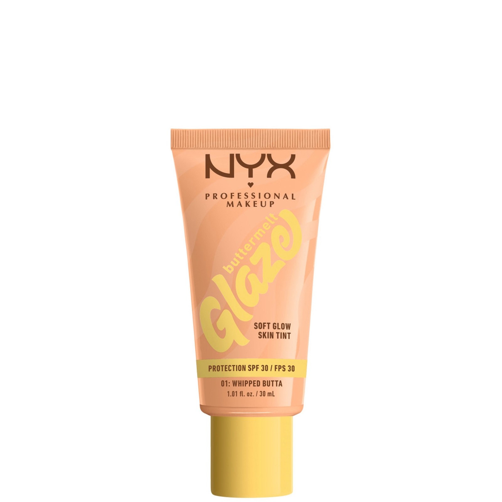 NYX Professional Makeup Buttermelt Glaze Soft Glow Skin Tint + SPF/FPS 30 Foundation (Various Shades) - Whipped