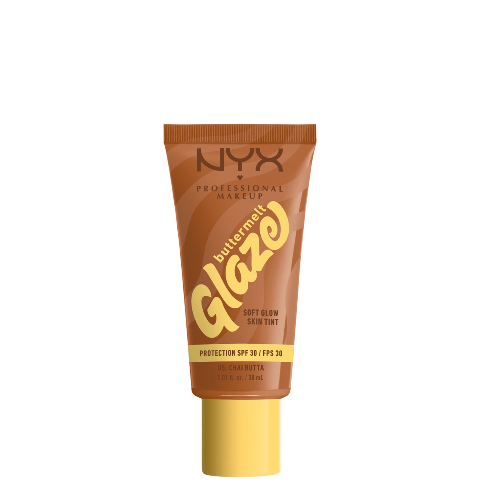 NYX Professional Makeup Buttermelt Glaze Soft Glow Skin Tint + SPF/FPS 30 Foundation (Various Shades) - Chai