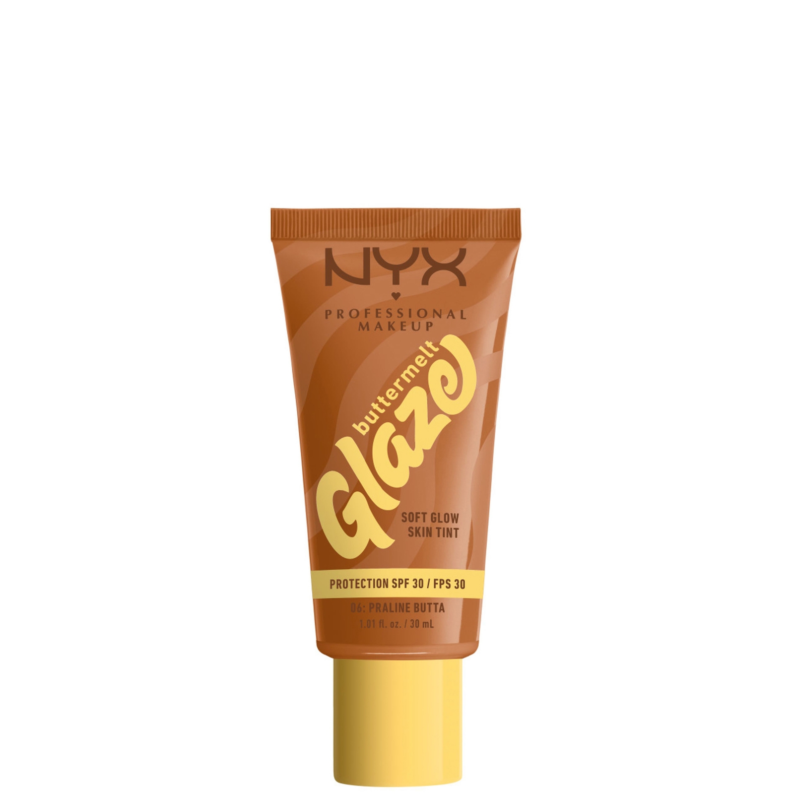 NYX Professional Makeup Buttermelt Glaze Soft Glow Skin Tint + SPF/FPS 30 Foundation (Various Shades) - Praline