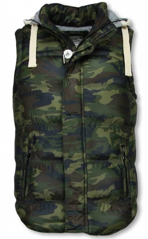 Enos Bodywarmer camouflage vest capuchon