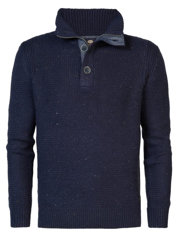 Petrol M-3040-kwc226 Knitwear Collar Trui 5120 Sky Captain