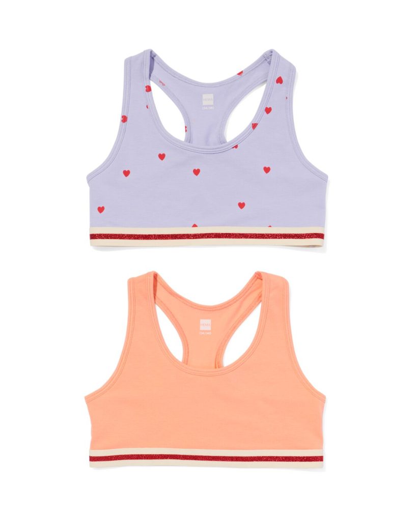 HEMA Kinder Croptops Stretch Katoen - 2 Stuks Lila (lila)