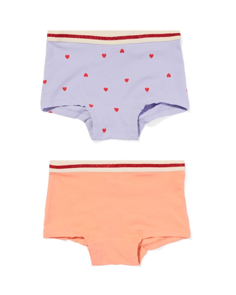 HEMA Kinderboxers Stretch Katoen - 2 Stuks Lila (lila)