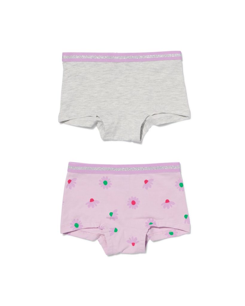 HEMA Kinderboxers Katoen/stretch - 2 Stuks Lila (lila)