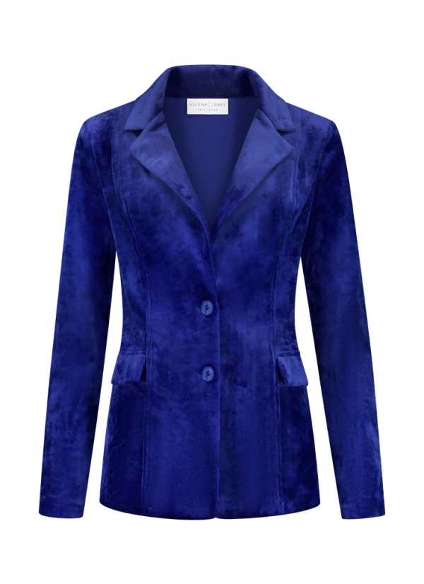 Helena Hart 7425uni Blazer Velour Midi Uni Blazers Royal