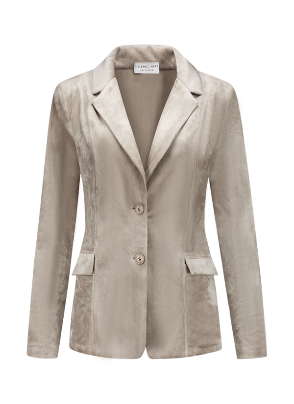 Helena Hart 7425uni Blazer Velour Midi Uni Blazers Sand