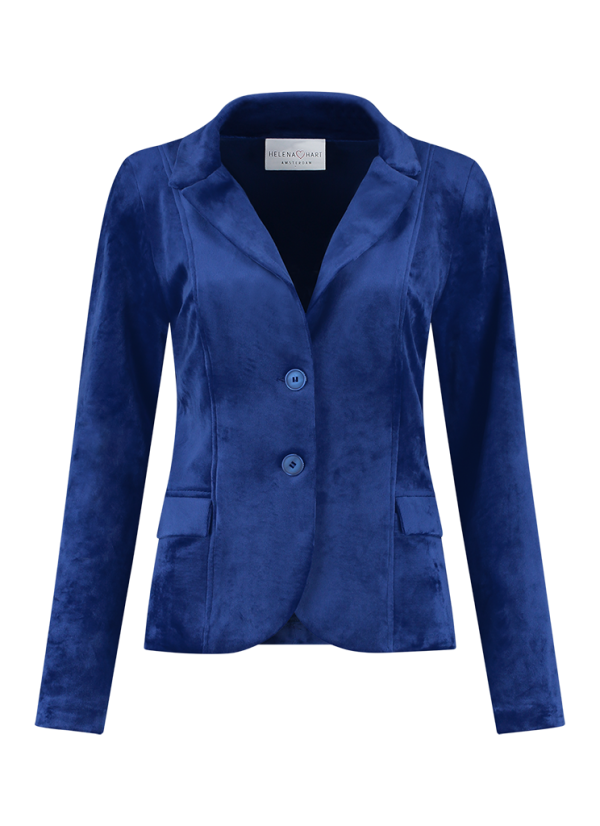 Helena Hart 7446uni Blazer Velour Corto Un Blazers Royal