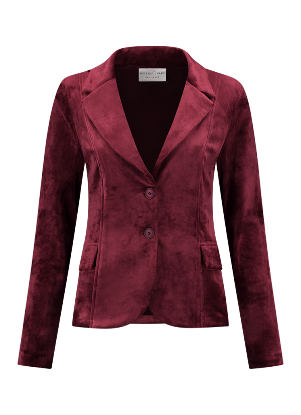 Helena Hart 7446uni Blazer Velour Corto Un Blazers Wine