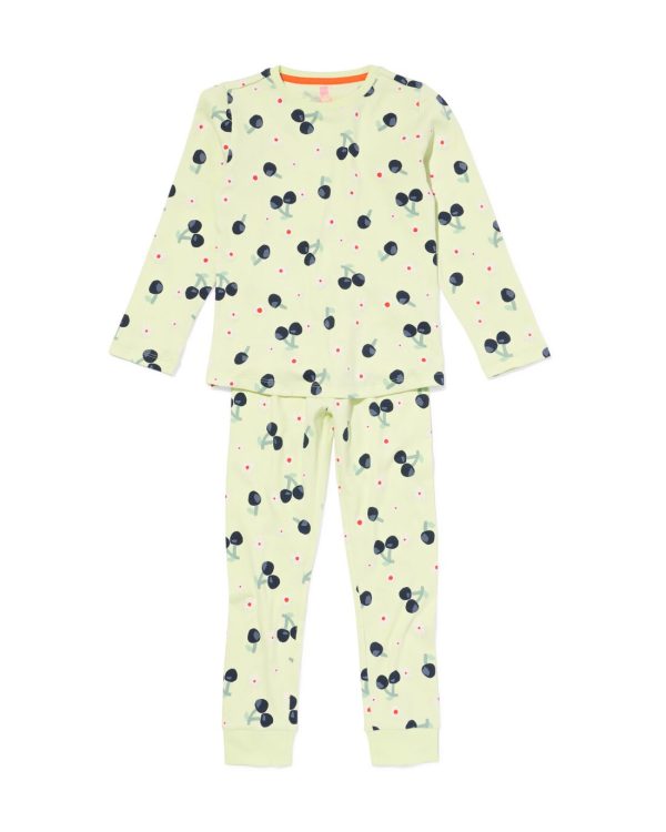 HEMA Kinderpyjama Rib Kers Lime (lime)