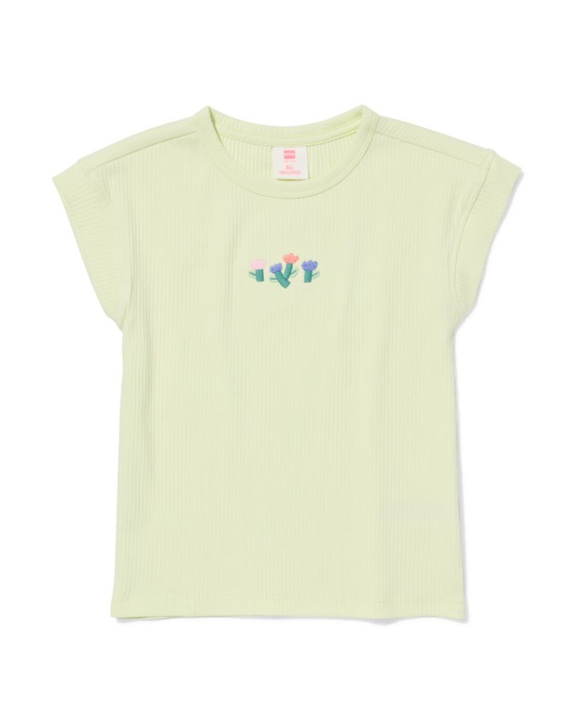 HEMA Kinder T-shirt Broderie Groen (groen)