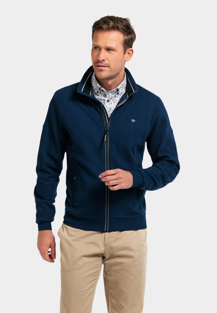 Baileys Vest Blauw Sweat Cardigan Zip 422260/67