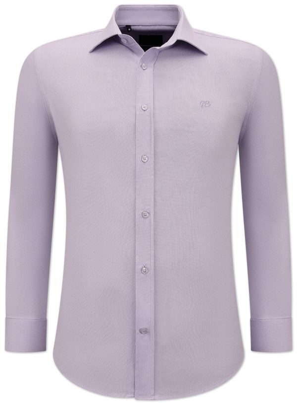 Gentile Bellini Getailleerde banco oxford shirt paars