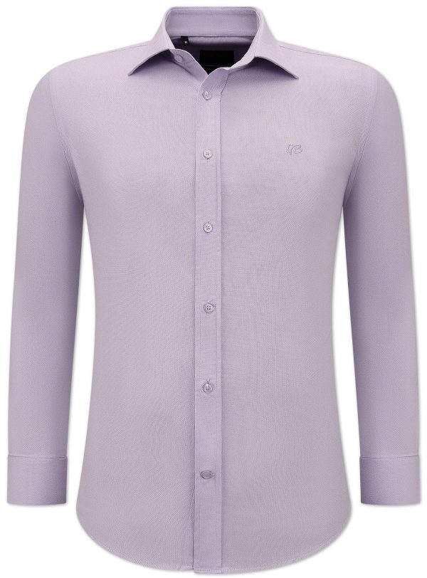 Gentile Bellini Getailleerde banco oxford shirt paars