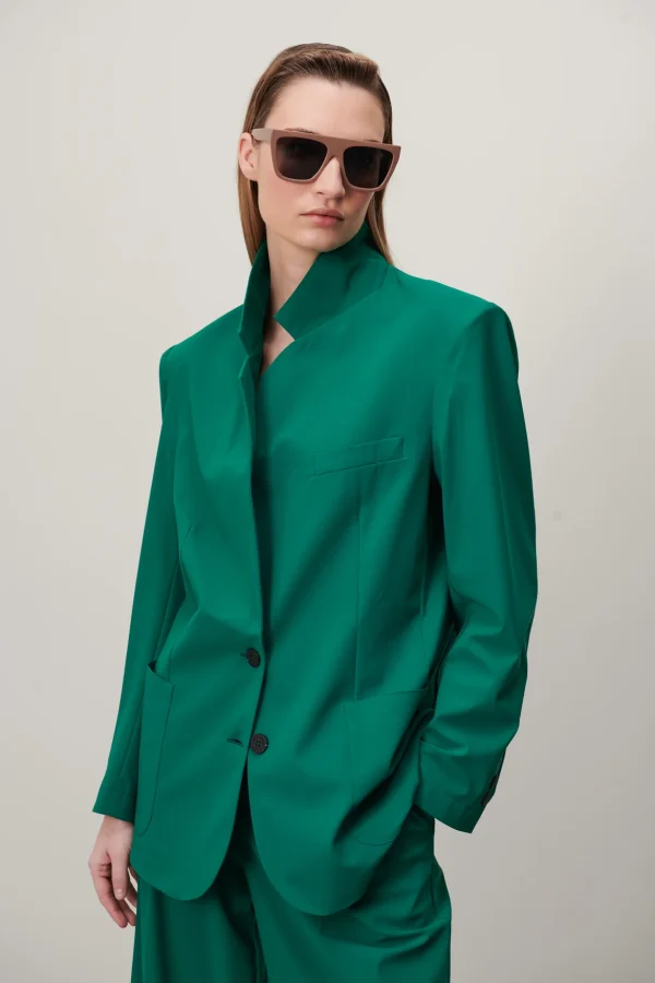 Jane Lushka Lennard oversized blazer technical jersey green