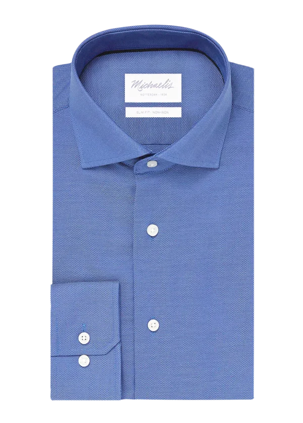 Michaelis Uni blue oxford katoenen overhemd