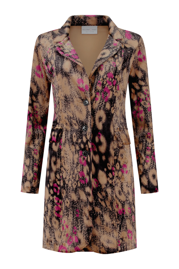 Helena Hart Blazer velours lang uni print mix 7489mix cyclaam