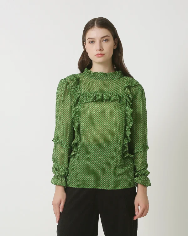 Smashed Lemon 23813 groene ruffle top