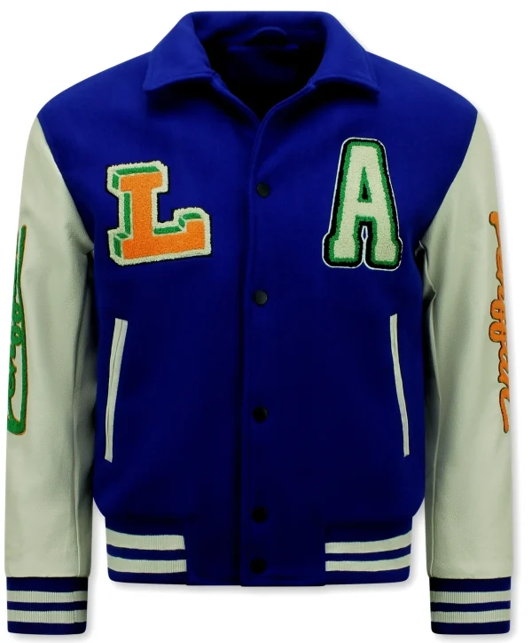 Enos Geborduurde retro college jackets oversized 851