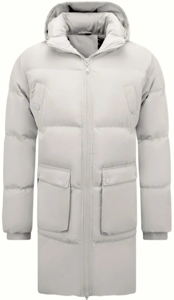 Local Fanatic Lange gedateerde puffer parka jas met afneembare capuchon 3361