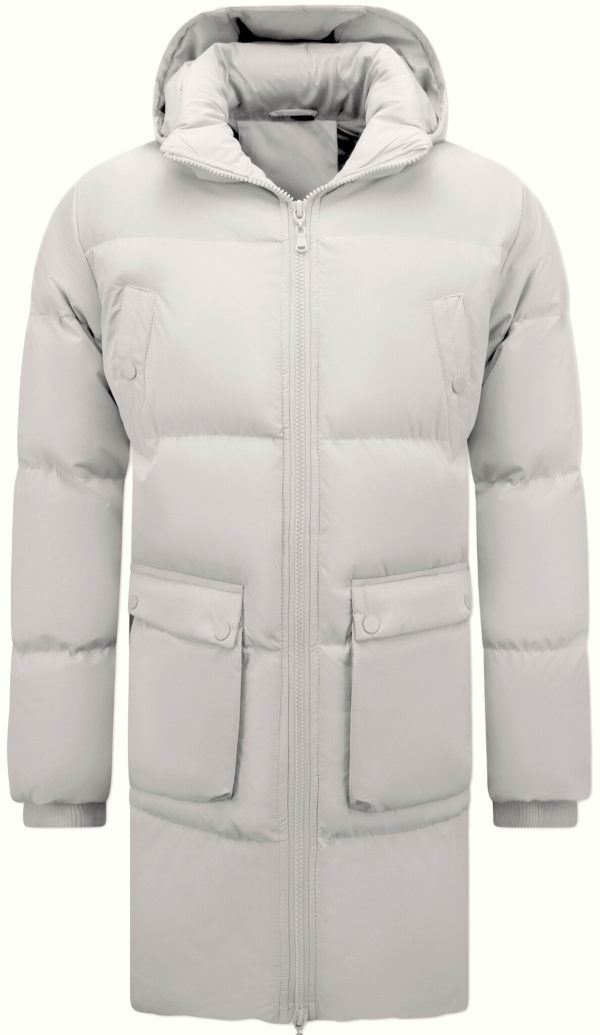 Local Fanatic Lange gedateerde puffer parka jas met afneembare capuchon 3361