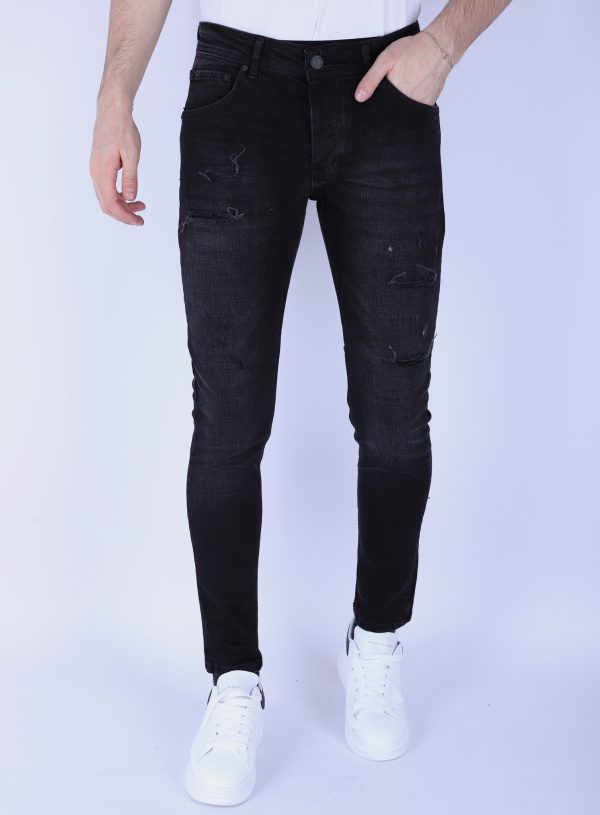 Local Fanatic Slimfit jeans met stretch met gaten