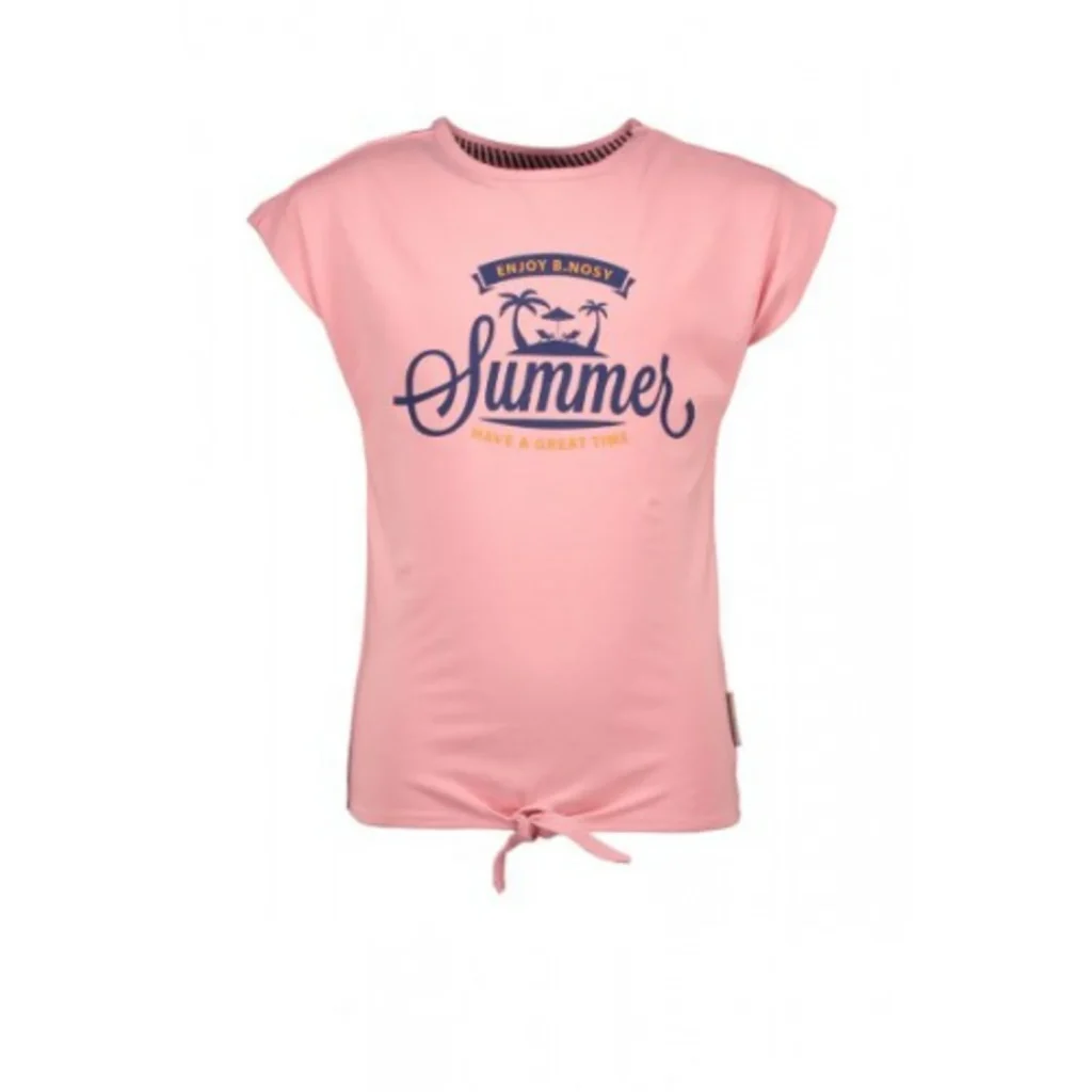 B.Nosy Meisjes t-shirt summer met knoop punch