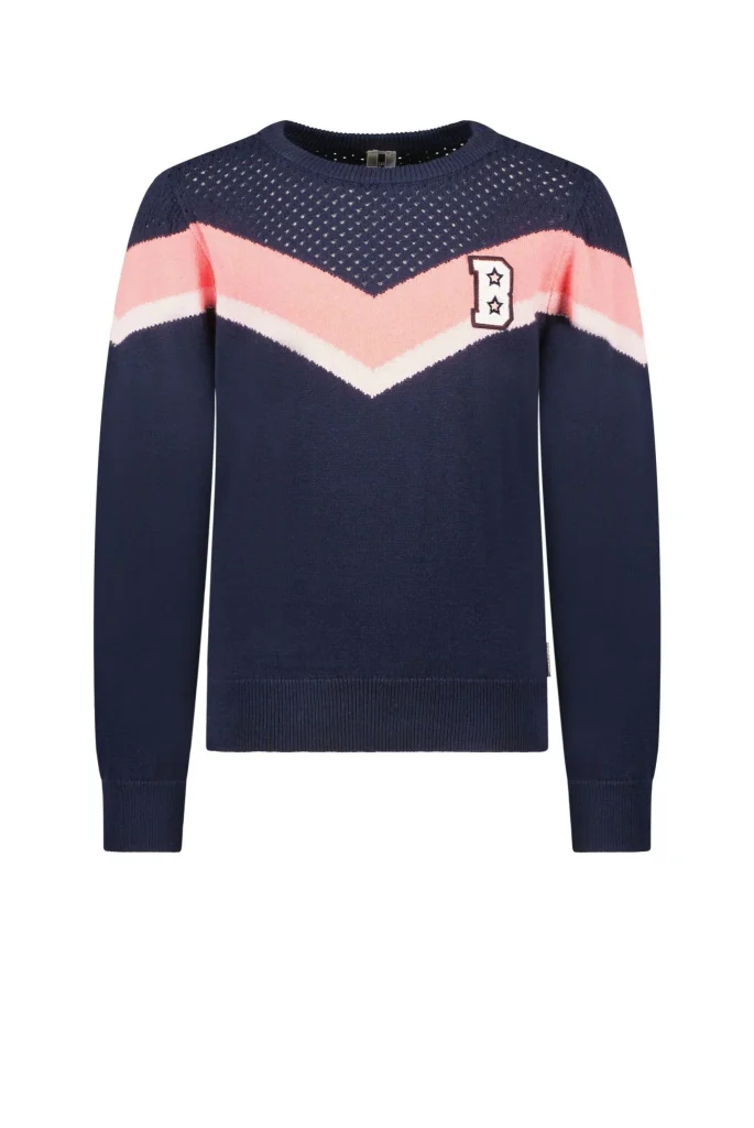 B.Nosy Meisjes fijn gebreide sweater met ajour details