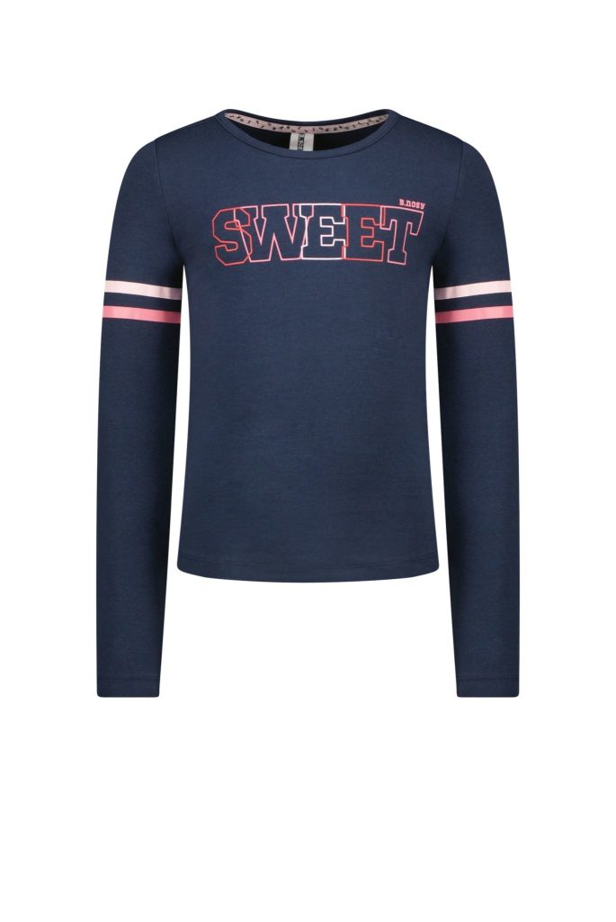 B.Nosy Meisjes shirt sweet met strepen op de mouwen