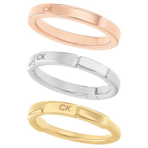 Calvin Klein Ringenset Multipack sieraden roestvrijstalen vinger ringen ringset damesringen SQUARES (set