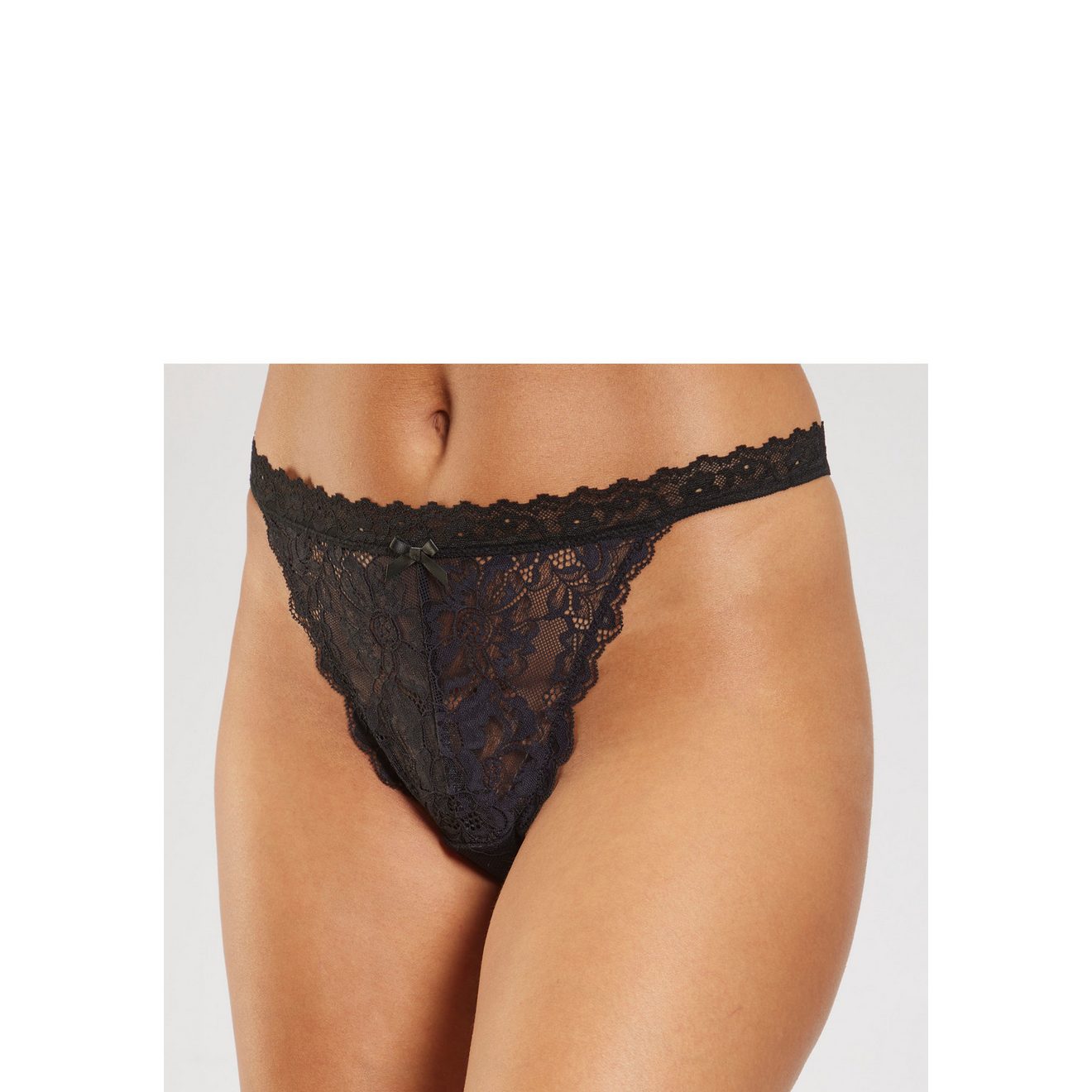 petite fleur gold Tanga-ouvert rondom van bloemige kant