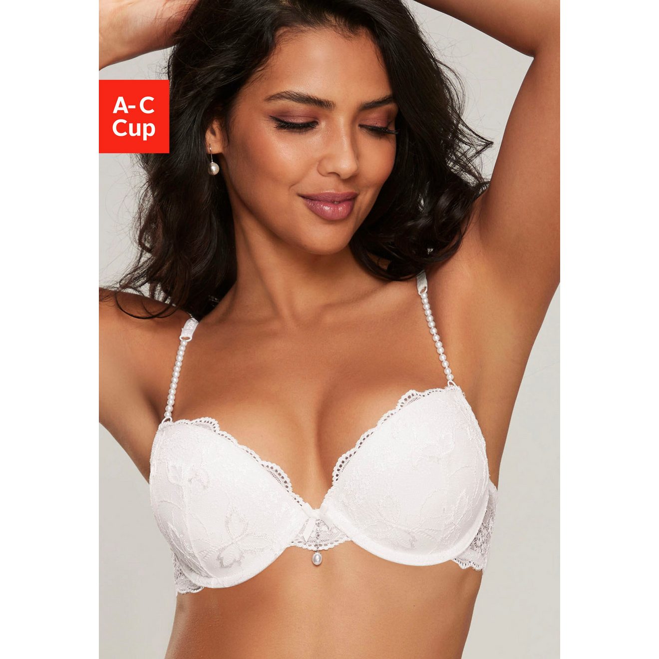 Lascana Push-up-bh met elegante kralendetails