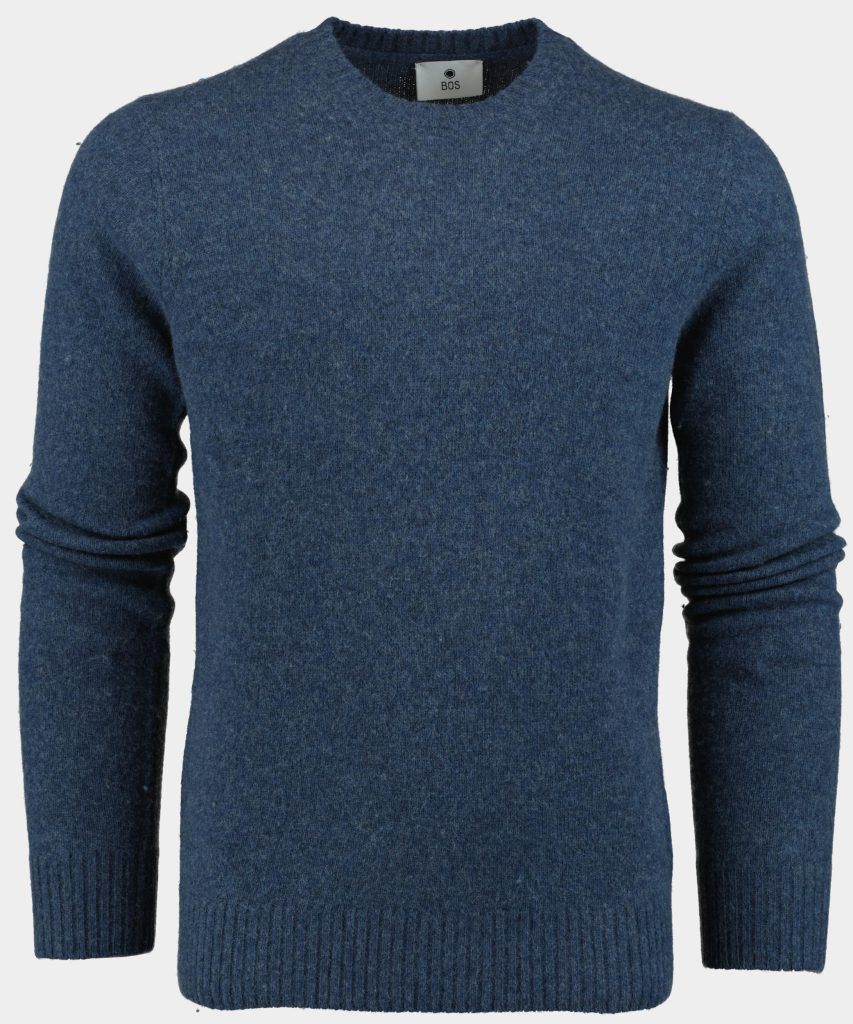 Bos Pullover Blauw Lambswool O-neck 1150224/304