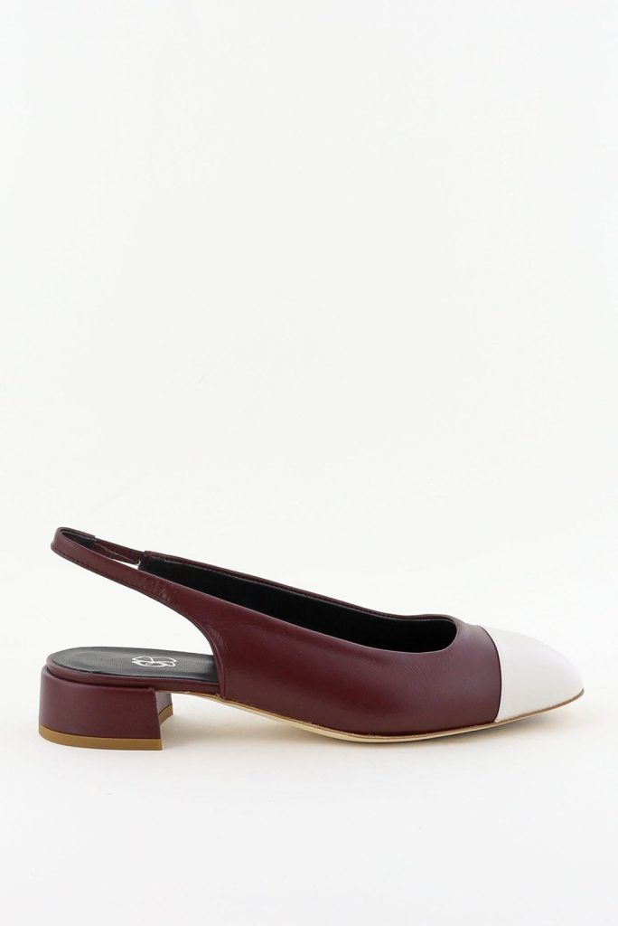 Odare ballerina&apos;s Girona nappa bordo/off white