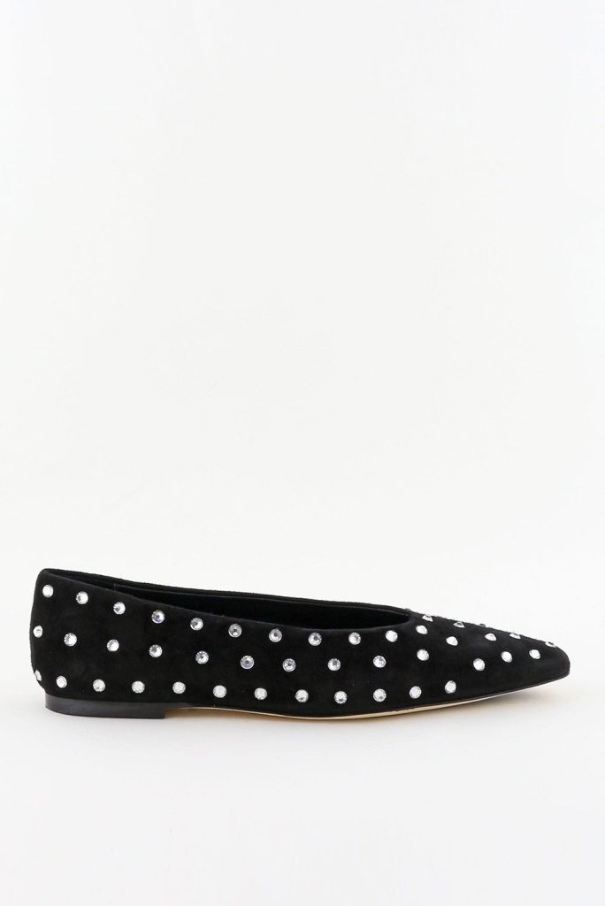 Odare suede ballerina&apos;s Jane met studs zwart