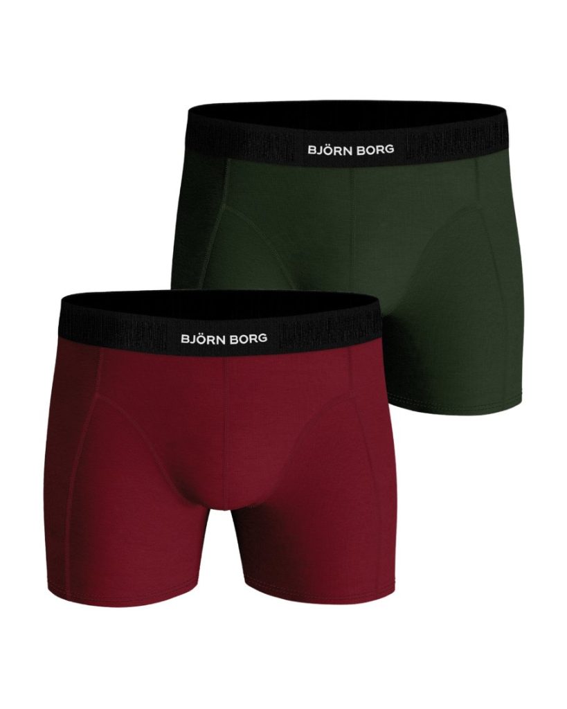 Bjorn Borg Björn Borg Heren Premium Boxershorts 2-pack – Army En Bordeaux Maat Xl Male