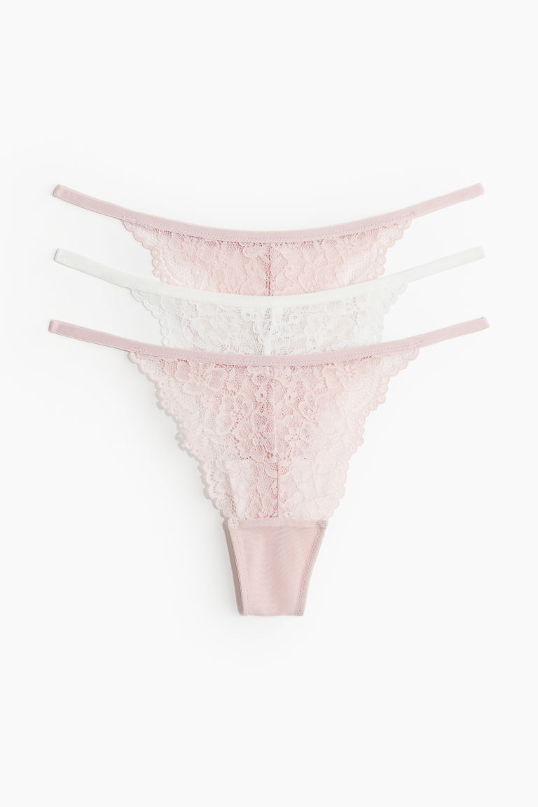 H & M - Set van 3 kanten slips - Tanga Thong - Roze