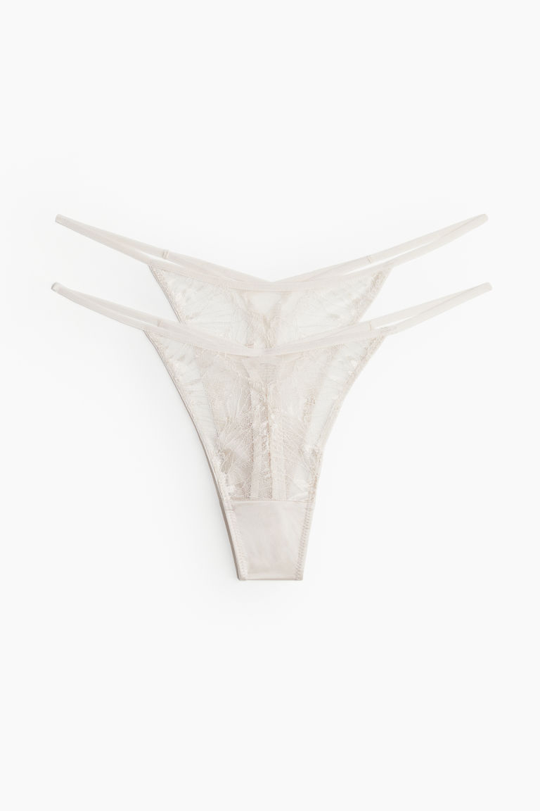 H & M - Set van 2 kanten slips - Tanga Thong - Beige