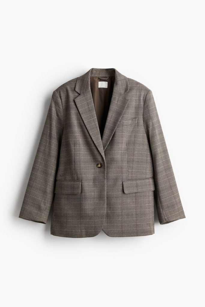 H & M - Blazer - Loose Fit - Bruin