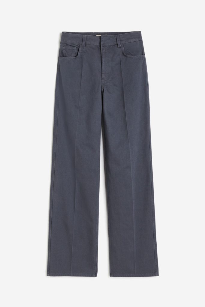 H & M - Rechte broek van twill - Grijs