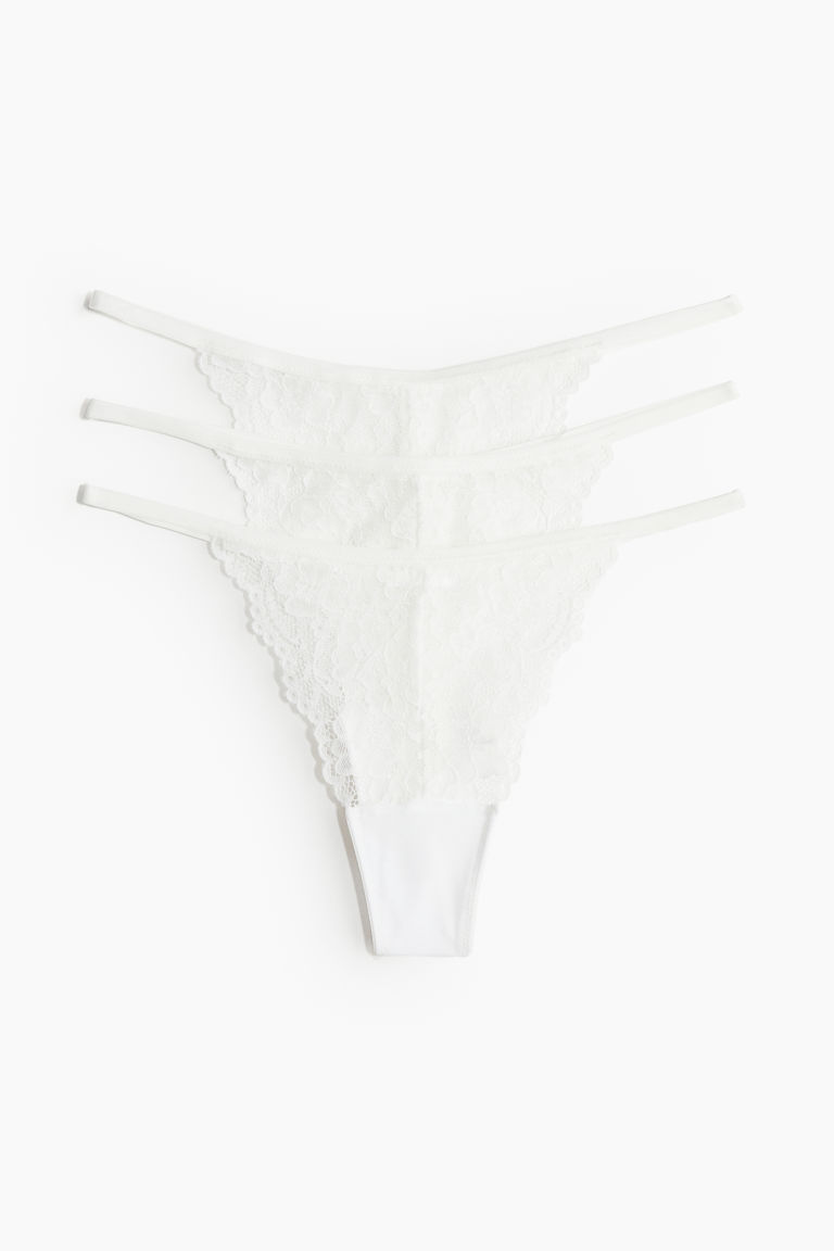 H & M - Set van 3 kanten slips - Tanga Thong - Wit